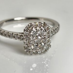 10KT White Gold Diamond Ring Size 7