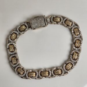 8 1/2″ 10KT Two Toned Gold Diamond Bracelet