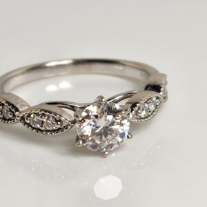 14KT White Gold Moissanite Engagement Ring Size 8.5