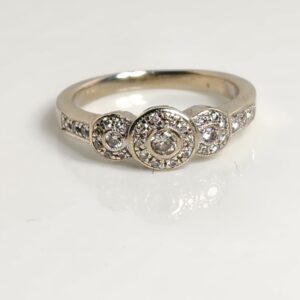 14KT White Gold Cluster Diamond Ring Size 5.5