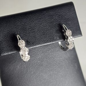 14KT White Gold Diamond Hoop Earrings