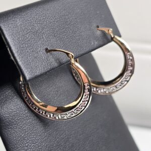 10KT Two Toned Yellow and White Gold Hoop Earrings