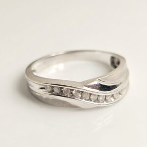 10KT White Gold Diamond Mens Wedding Band Size 12