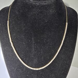 17″ 9KT Yellow Gold Diamond Necklace