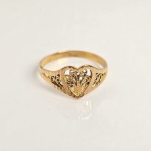 21kt Yellow Gold Heart Ring Size 6