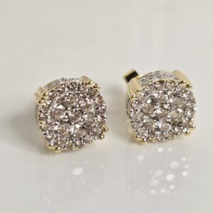 14KT Yellow Gold Diamond Stud Post Earrings