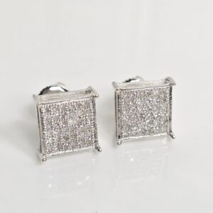 10KT White Gold Diamond Stud Post Earrings