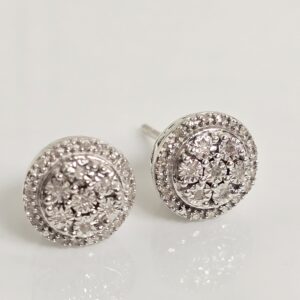 Sterling Silver Diamond Stud Post Earrings