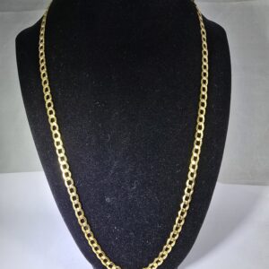 22″ 10KT Yellow Gold Curb Link Chain