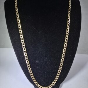 22″ 10KT Yellow Gold Curb Link Chain