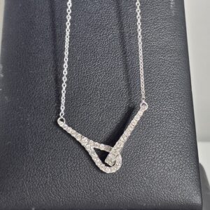 17″ 10KT White Diamond Necklace