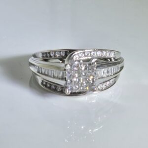 10KT White Gold, Diamond Engagement Ring Size 5.5