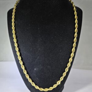 22″ 10KT Yellow Gold Rope Chain