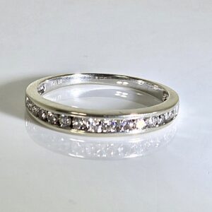 14KT White Gold Diamond Wedding Band Size 9