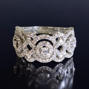 14KT White Gold Diamond Cluster Ring Size 8