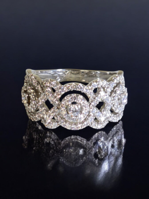 14KT White Gold Diamond Cluster Ring Size 8