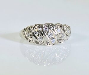 14KT Vintage White Gold Diamond Ring Size 7