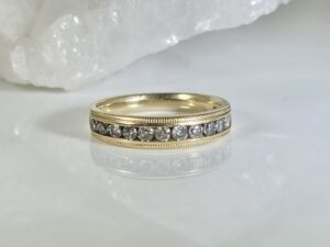 14KT Yellow Gold Diamond Wedding Band Size 7