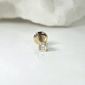 10KT Yellow Gold Single Diamond Stud Earring