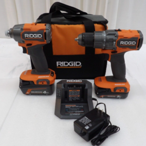 RIDGID R9208 18V Brushless 2-Tool Combo Kit Hammer Drill & Impact W/4Ah,2Ah Batt