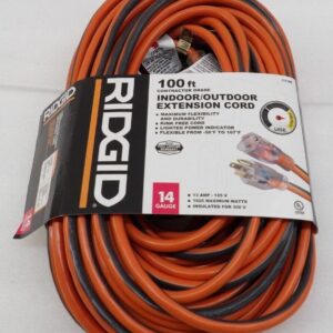 Ridgid 214088 100 Ft. Contractor Grade 14/3 Indoor Outdoor Extension Cord 14GA